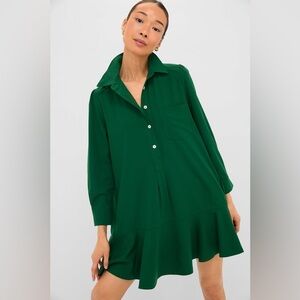 Tuckernuck Hunter Green Crepe Callahan Dress